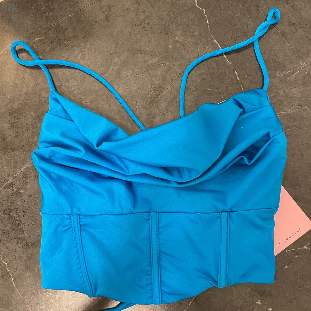 NEVER WORN hello molly blue corset top